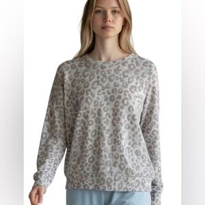 PJ Salvage Pastel Leopard Lounge Top Size Medium